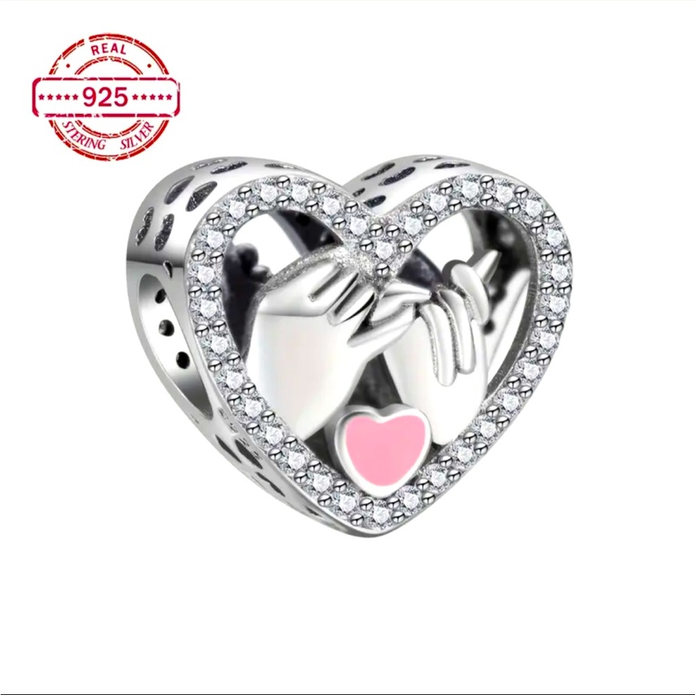 925 Pinky Promise Bracelet Charm-NEW